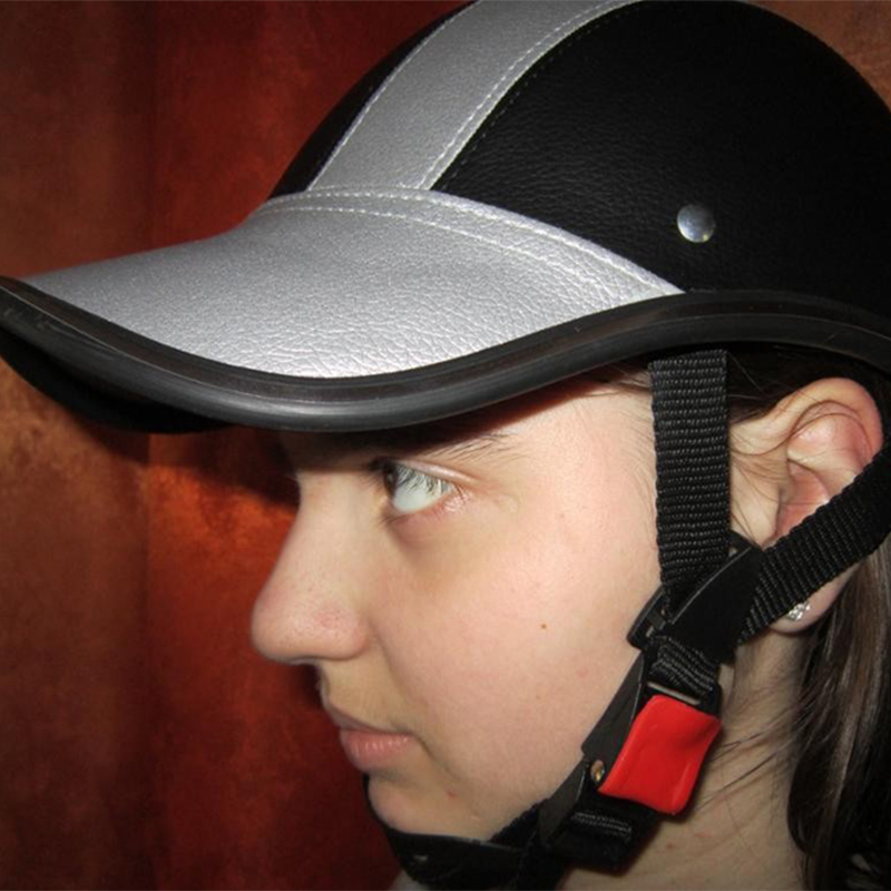 GRATIS SIZE PU Leer Motorfiets Open Half helmen Fiets Scooter Helm Vrouwelijke Moto Casco Baseball Cap gorras de beisbol