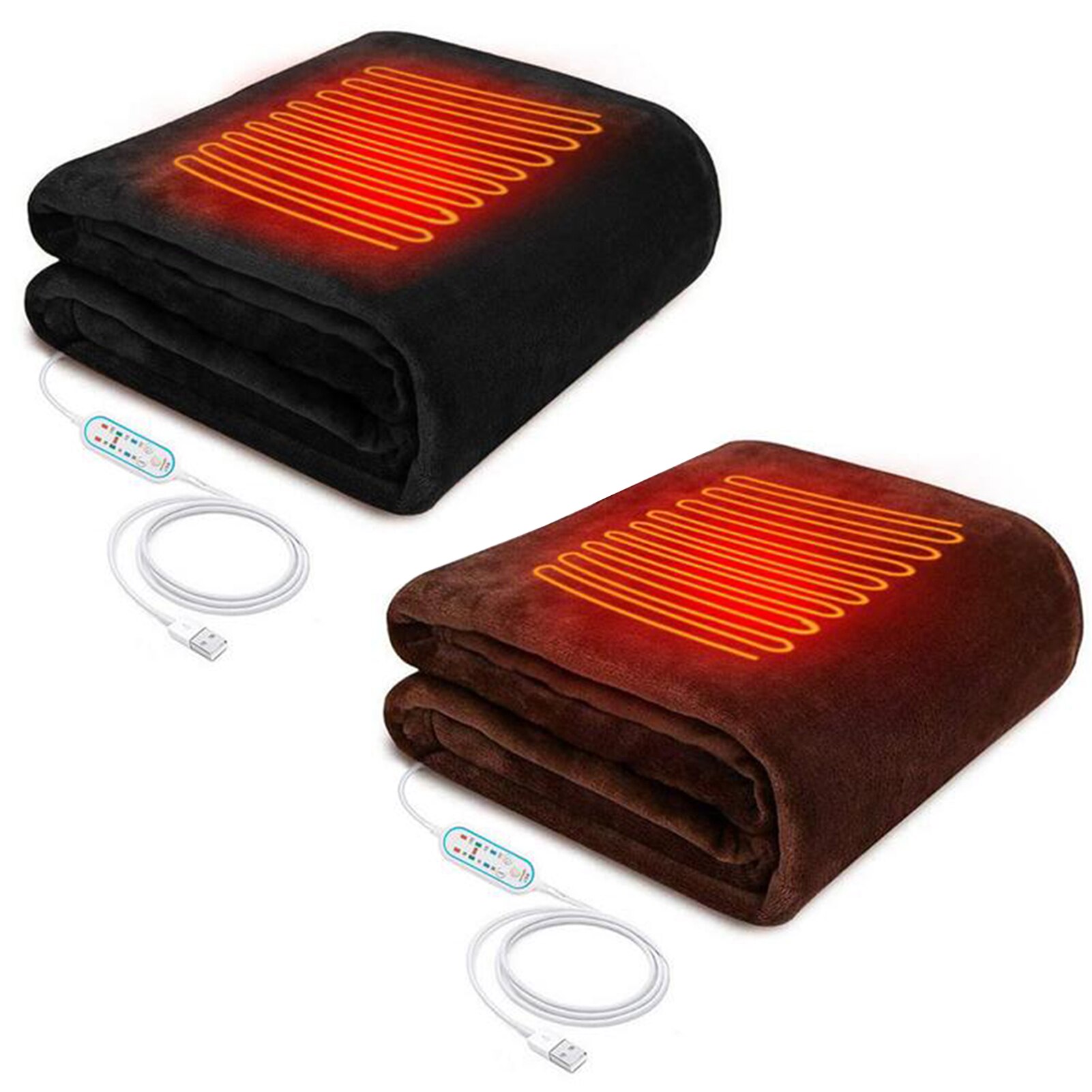 USB Electric Heating Blanket Washable 3 Heat Settings With Timing Function Heated Shawl Heating Blanket Pad For Winter