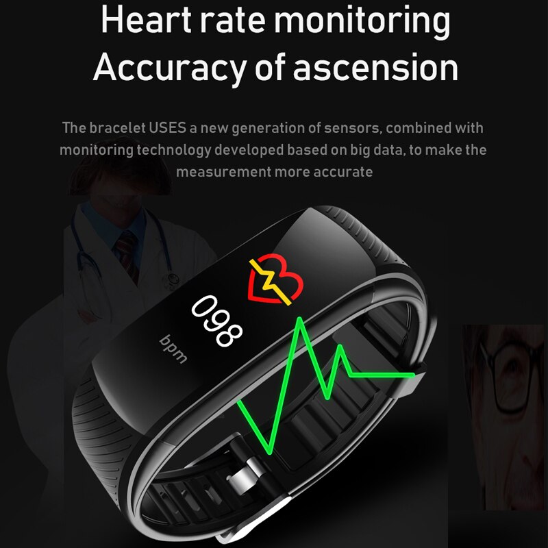 Braccialetto intelligente Vigilanza di Frequenza Cardiaca Monitor di Pressione Sanguigna Intelligente Banda Inseguitore di Fitness Braccialetto Chycet C5S Twitter Promemoria Delle Donne Degli Uomini