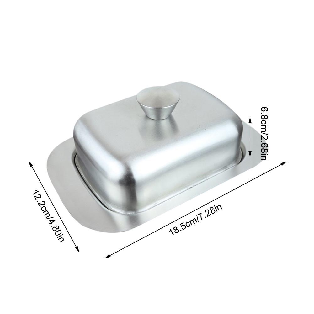 Stainless Steel Butter Dish Fresh-keeping Safe Insulation Plate Box Container Sealing Storage Dish Cheese Keeperfor Restaurant