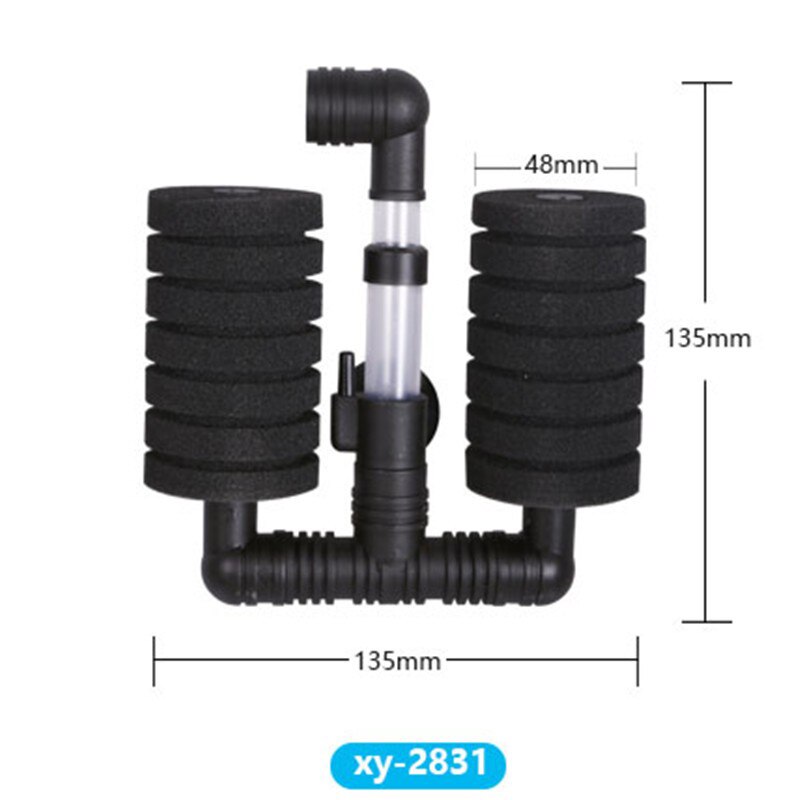Bio Sponge Filter Betta Fry Shrimp Aquarium Fish Tank Double Head XY-2831 Without packaging Practical 10 Pcs
