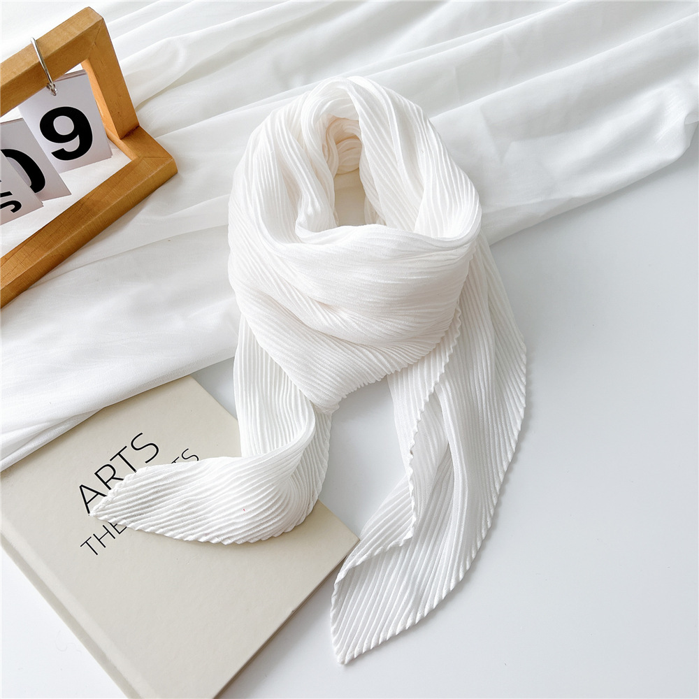 Lenços Bandana Grandes para Mulheres, Rugas Hijab, Xales Quadrados, Envoltórios, Lenços Macios de Pescoço de Algodão, Monocromáticos, 90cm: Preto