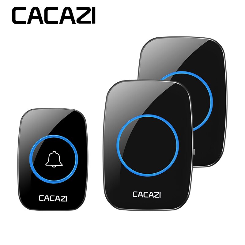 Cacazi  ac 100-240v draadloze deurbel waterdicht 300m -bereik waterdichte deurbel 38 gongs deurbel 1 drukknop 1 ontvanger