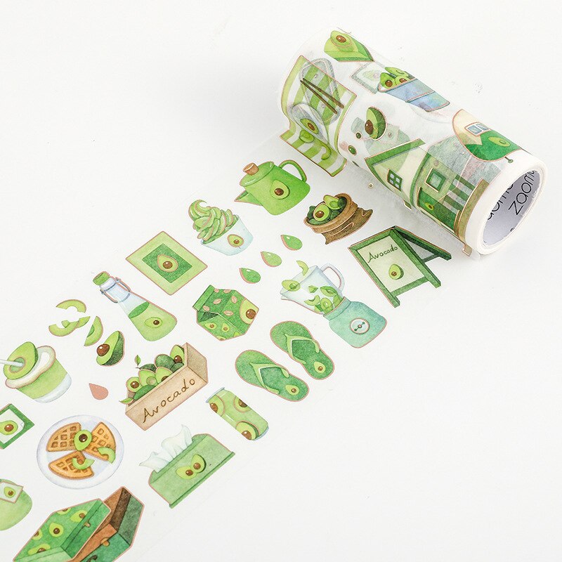 Avocado Meisjes Serie Collage Washi Tape Plakband Diy Scrapbooking Sticker Label Masking Ambachtelijke Tape: 01 design 10cm