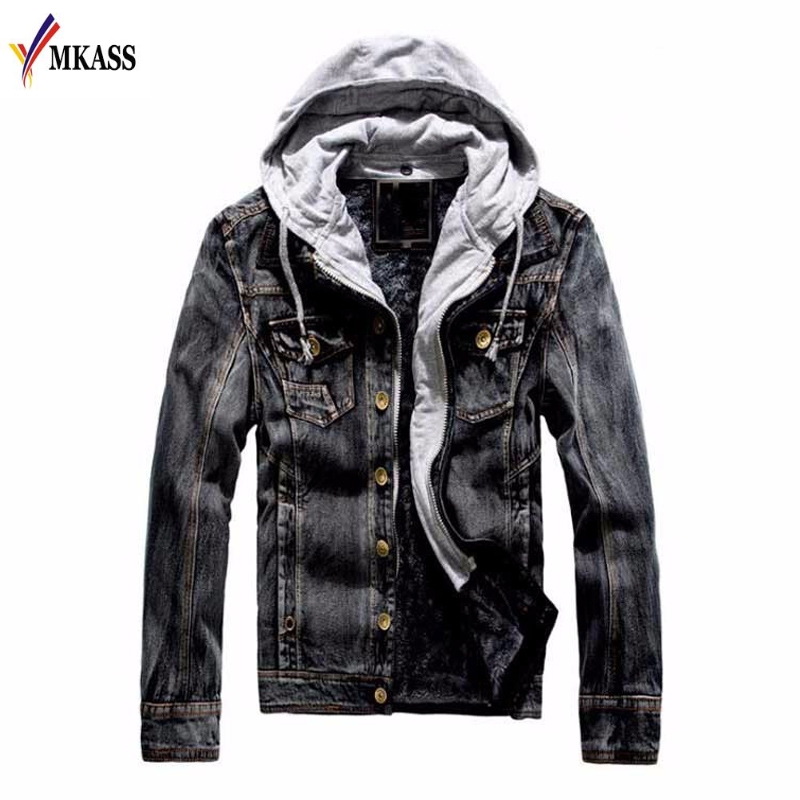 Herr vinter herr jeans jacka tjocka jeansjackor herr luva fleece varm jacka jean för herr