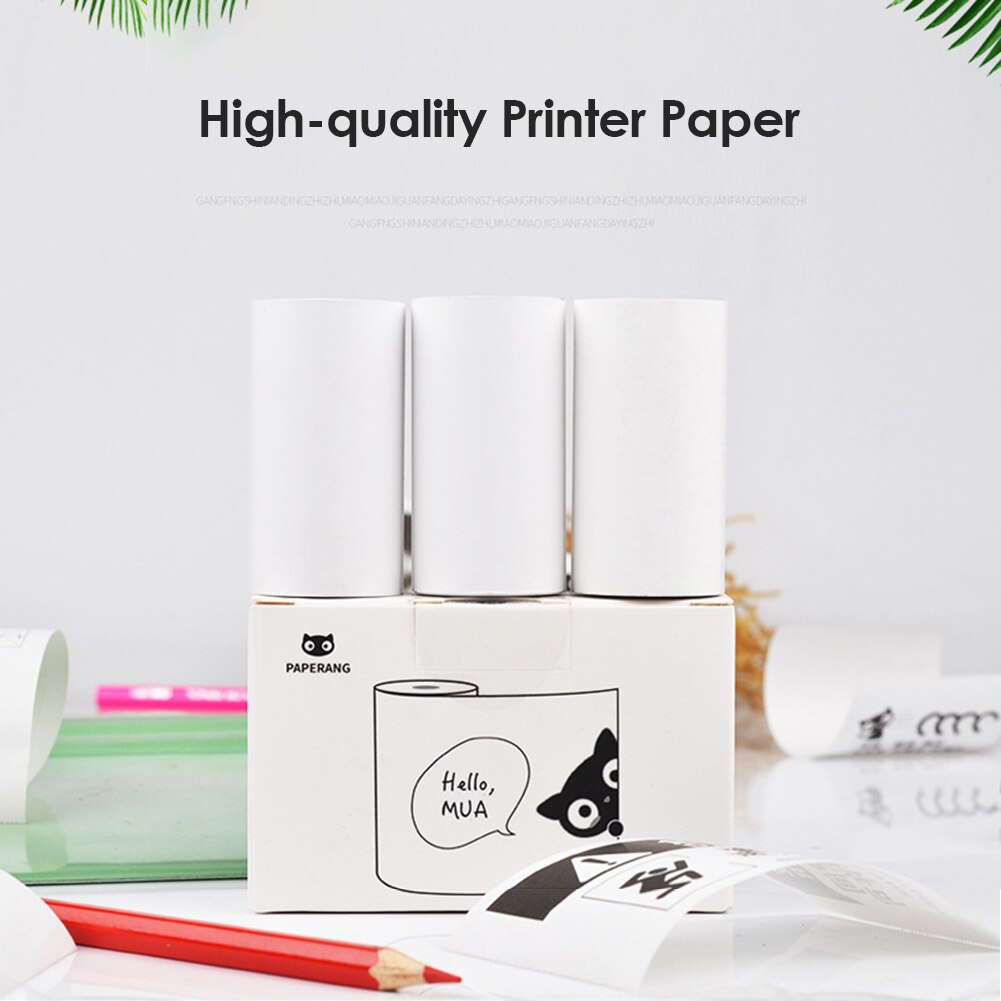 Thermal Printer Accessories Thermal Paper 3 Rolls 57 x 30 mm White Printer Sticker Paper for P1 P2 P2S Mini Photo Printer