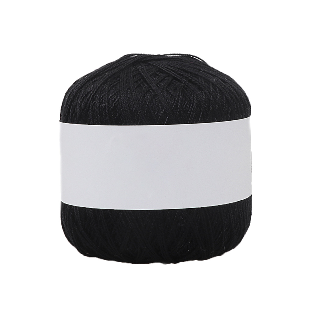 Hilo de ganchillo de algodón de leche para tejer a mano, hilo antipelusas de buena para cárdigan, bufanda, sombrero, suéter, muñeca: Negro