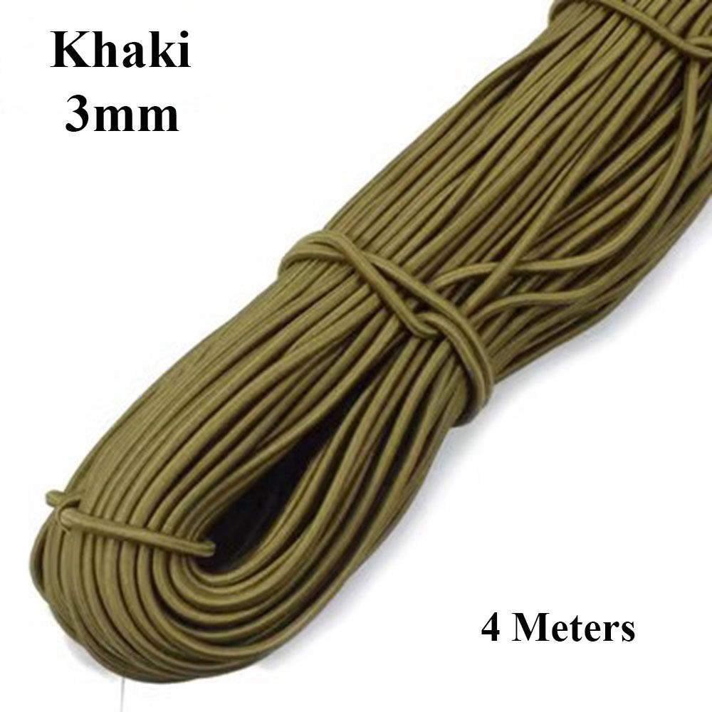 Cuerda elástica fuerte para exteriores, 3mm/4mm, 4M, 4 colores, banda de goma, costura, artesanía de ropa para accesorios de mochila DIY: Rojo