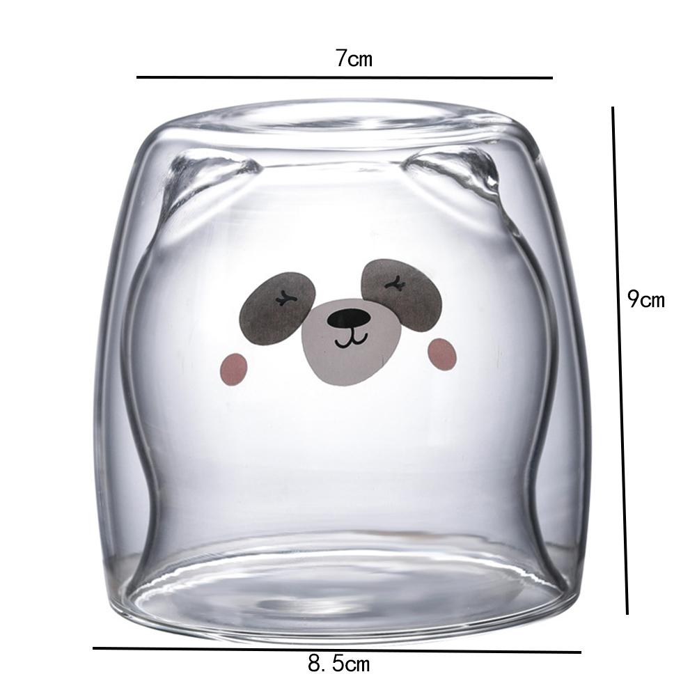 3D 2 niveaux belle Panda ours innovant bière verres résistant à la chaleur Double paroi tasse à café matin lait verre jus verre