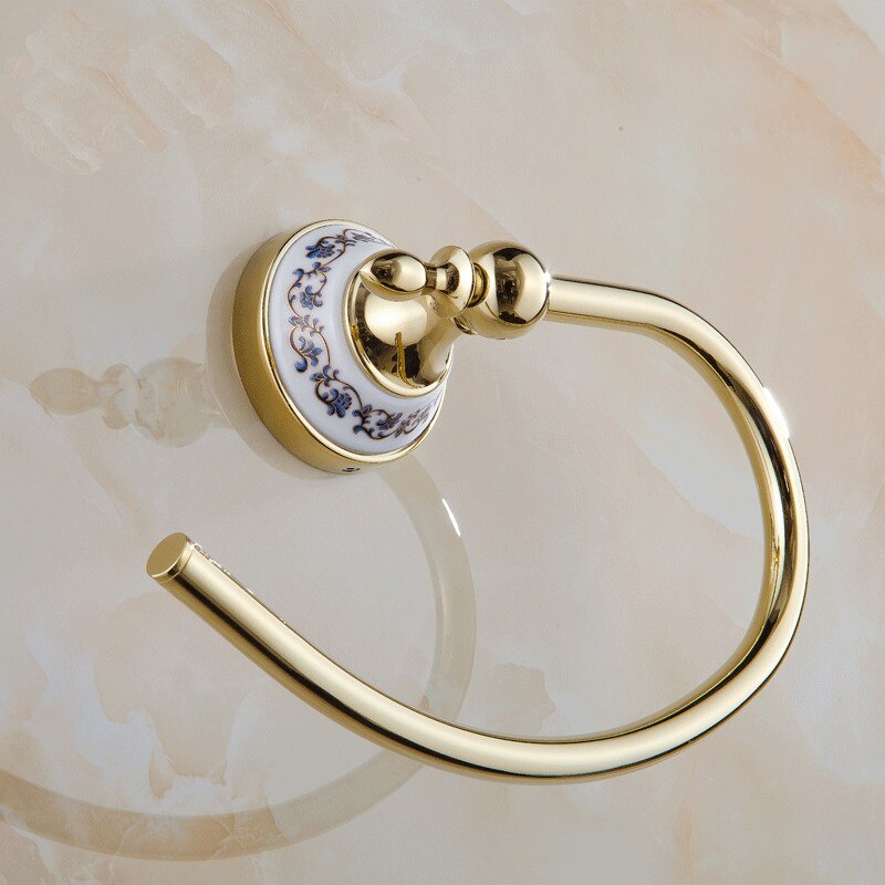 Toalleros de Metal cromado para baño, soporte de barra de toalla, perchas de almacenamiento, accesorios de cerámica montados en la pared, 6707