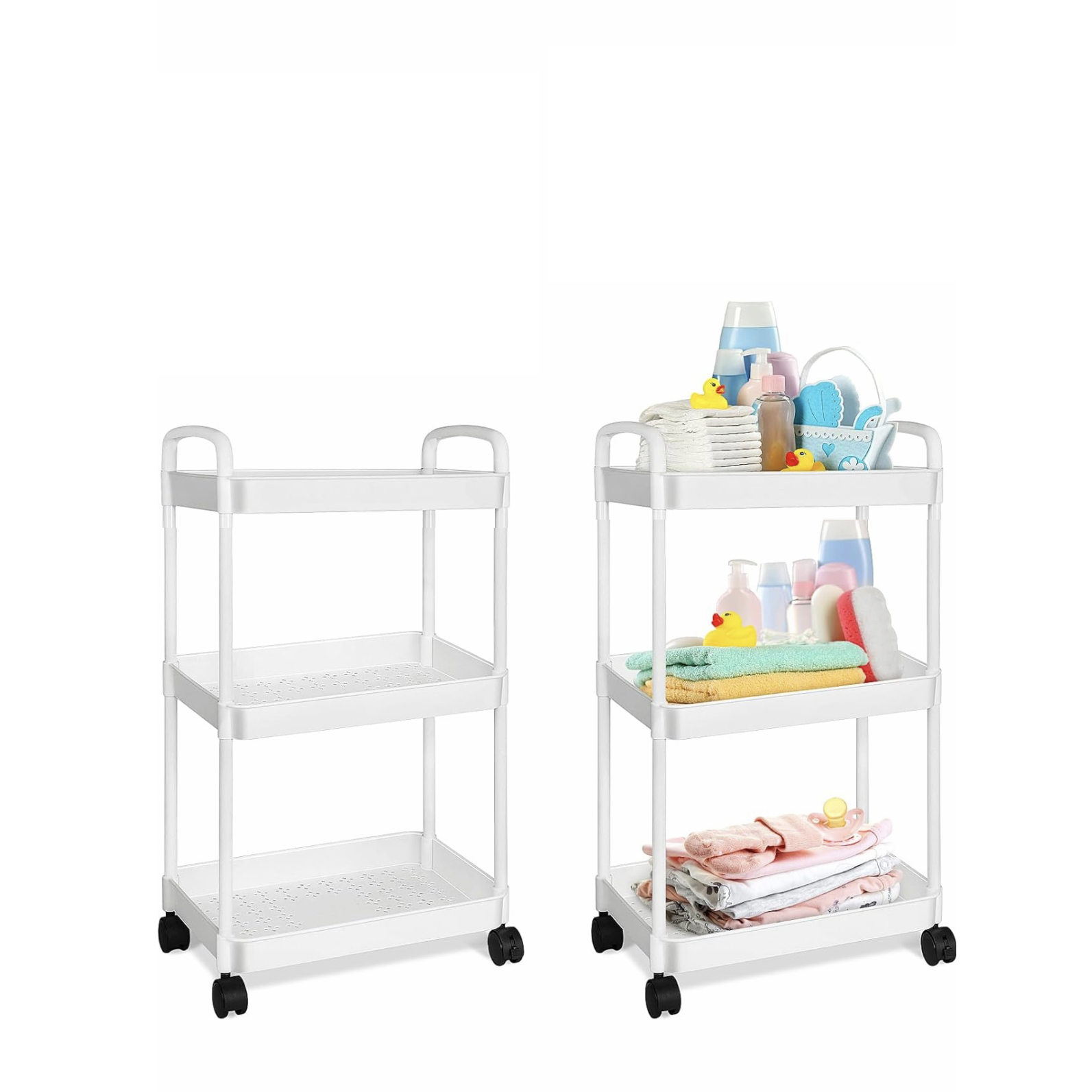 Carro de almacenamiento multifuncional para cocina con ruedas, estante de almacenamiento móvil, organizador de carrito, accesorios para el hogar: Azul oscuro