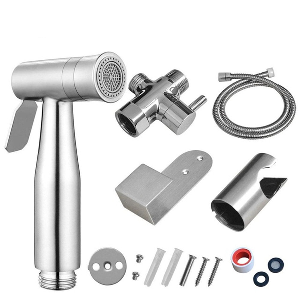 Hand Bidet Faucet Bathroom Handheld Toilet Bidet Sprayer Set Stainless Steel Attachment Hand Sprayer Shower Head Self-Cleaner