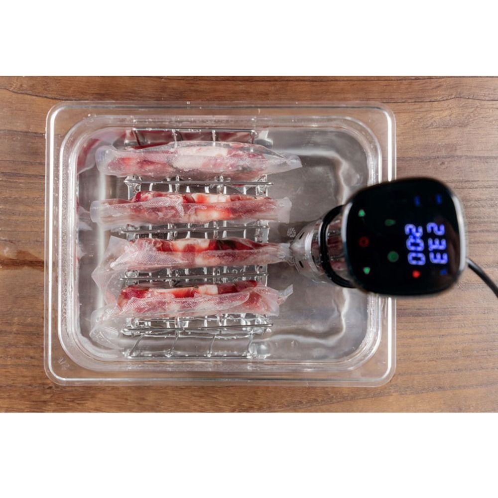 Verticaal gemonteerde vide-rackverdeler Roestvrij staal 5 afneembare verdelers Sous-Vide-machine Inklapbaar zorgt voor zelfs opwarming