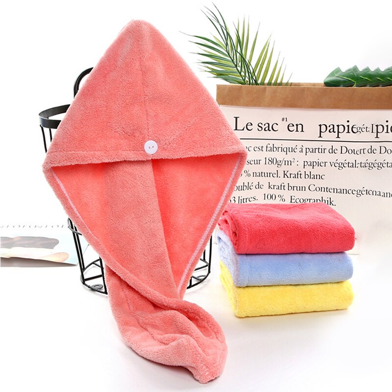 Toallas de microfibra para el cabello, sombrero triangular de secado rápido, espesar el secado del cabello, toallas absorbentes suaves para mujer, Toalla de baño
