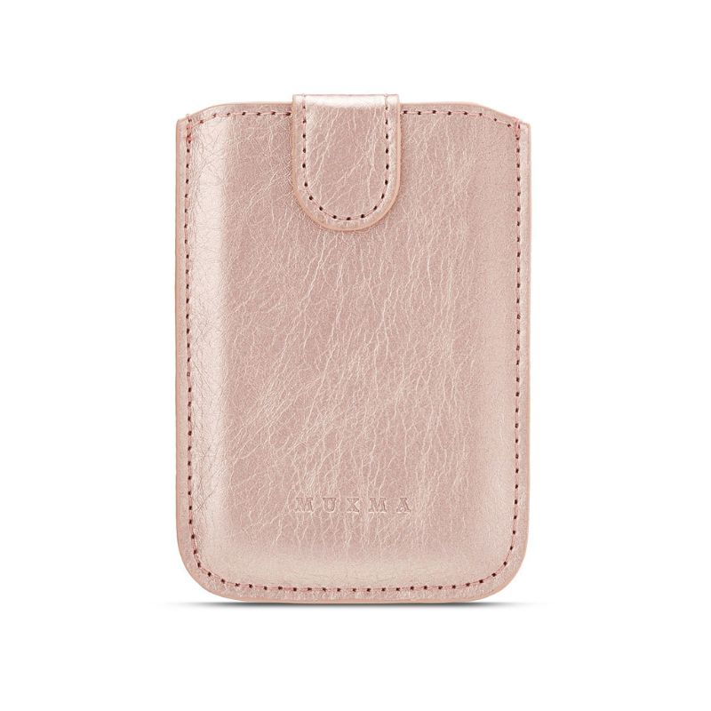 Neue Männer Frauen PU Leder Brieftasche Karte Halfter Tasche Klebstoff Halfter fallen Tasche Aufkleber für praktisch 5 Karte taschen: Rose Gold