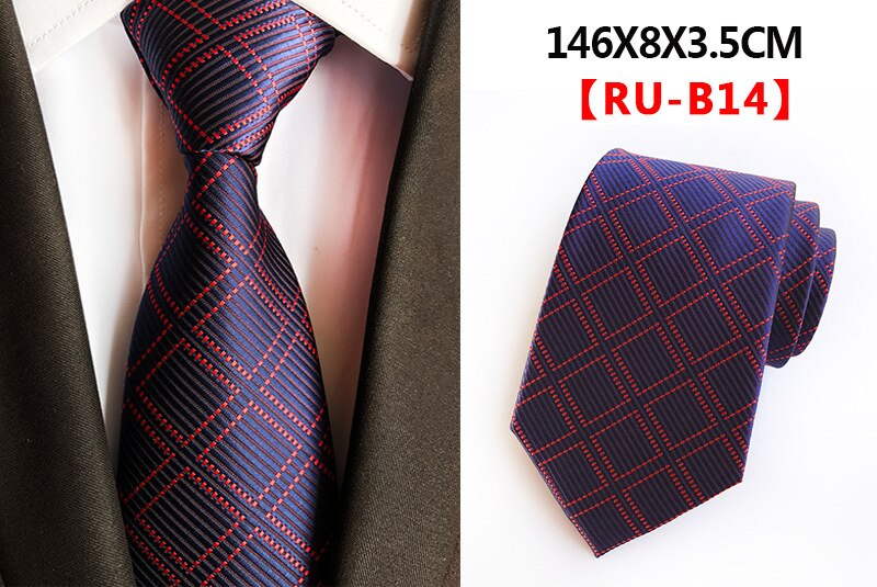 Ricnais 8cm Formal Tie Brown Yellow Plaid Striped Silk Necktie Suit Mens Silk Neck Tie For Man Business Wedding Party Gravata: 14