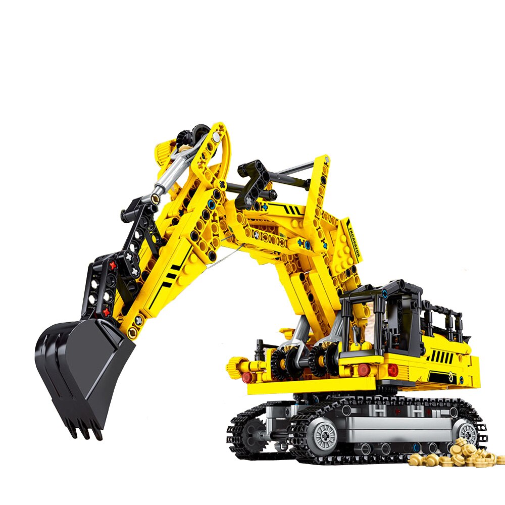 Modell Block Stadt Ingenieurwesen Fahrzeug Bergwerk Transport Auto Bagger Rührwerk Lkw Bau Ziegel Spielzeug