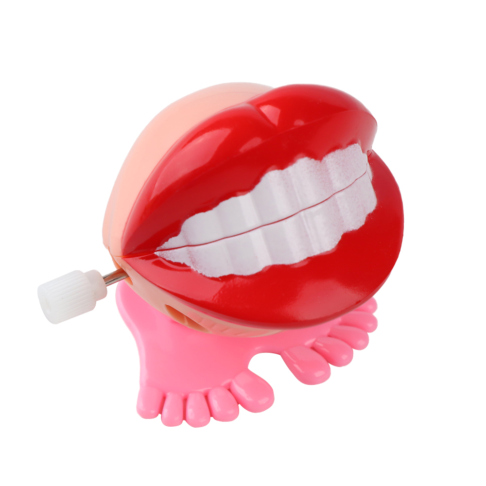 1Pcs Funny Klapperende Springen Lopen Tanden Vorm Clockwork Speelgoed Mini Kinderen Kerst Dier Tand Speelgoed Wind Up Speelgoed: Large lips