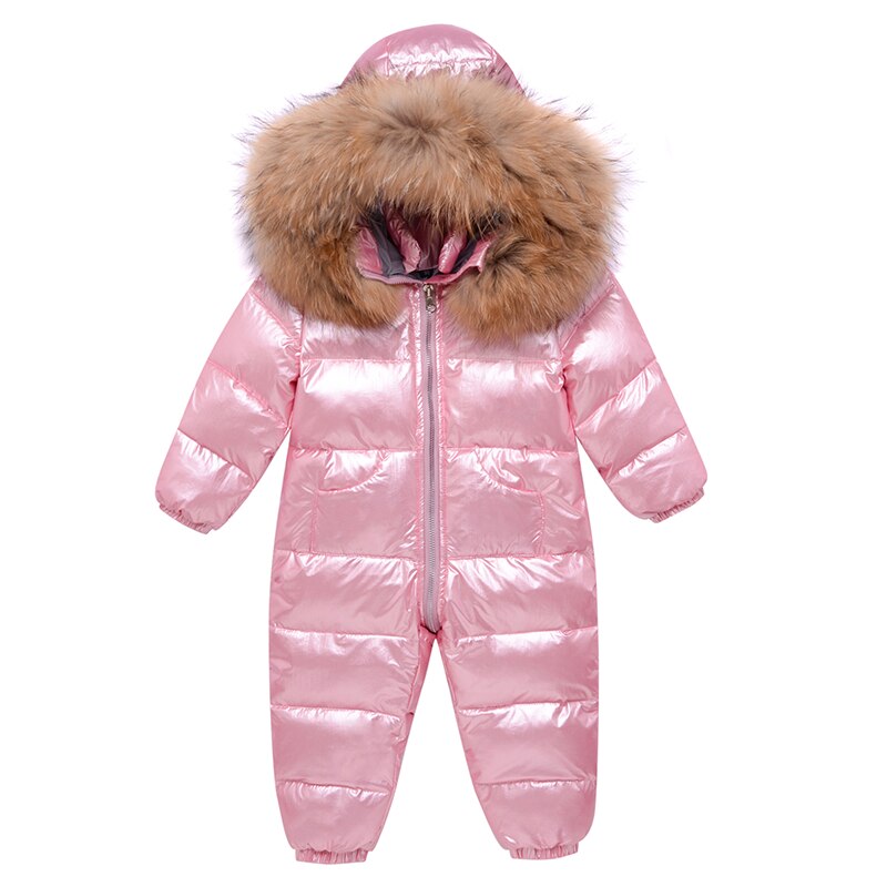 Baby Winter Jumpsuits Kinderkleding Eendendons Jassen Voor Meisjes Jas Kids Jongens Cool Snowsuits Zilver Waterdicht Ourterwear: Roze / 6m