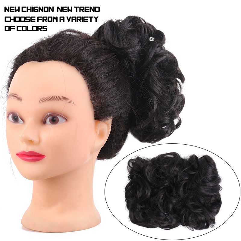 DIANQI synthetische haar elastische gummiband lockige chignon Netz mit zwei kunststoff kämme hochsteckfrisur abdeckung haar brötchen afro chignon für frauen
