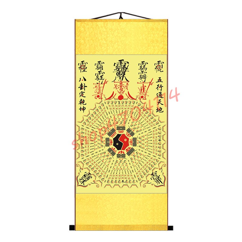 Taiji Acht Diagrammen Array, Silk Scroll Opknoping Schilderen, Prachtige Decoraties Collection