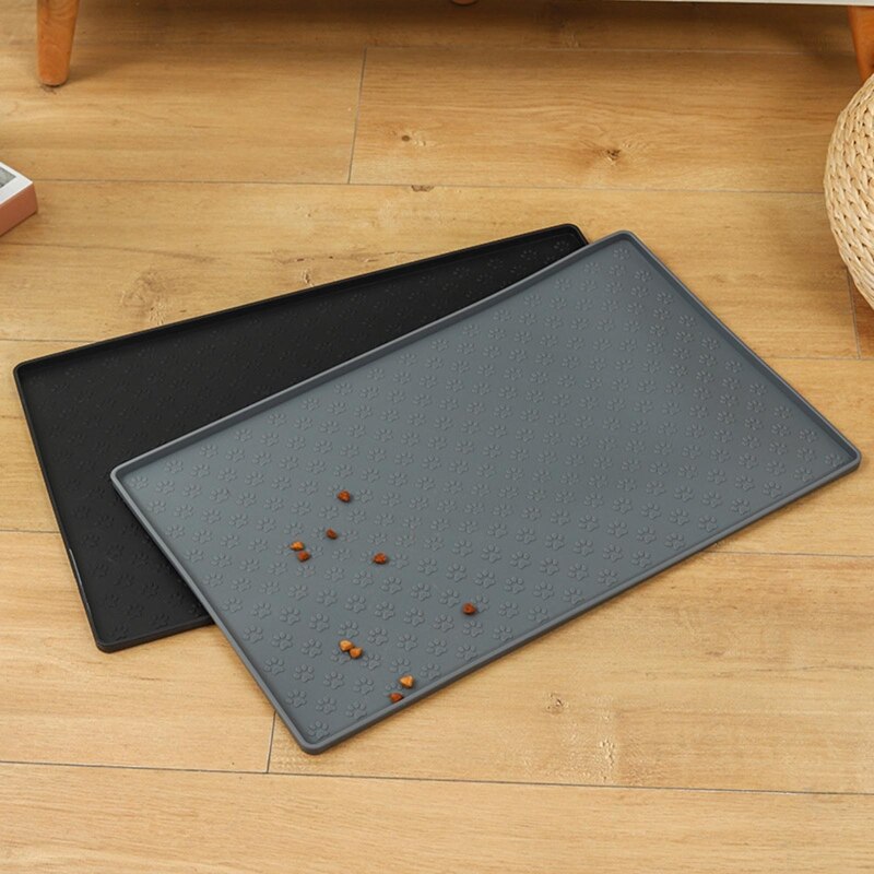 Silicone Dog Food Mats Waterproof Slip Resistant Raised Edge Pet Feeding Mats Pet Bowl Mat with High Lip Dishwasher Safe