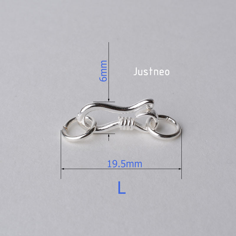 Sterling Silver S Hook & Eye Fish Clasp with Closed Jump Ring, for Necklace / Bracelet Jewelry diy Components