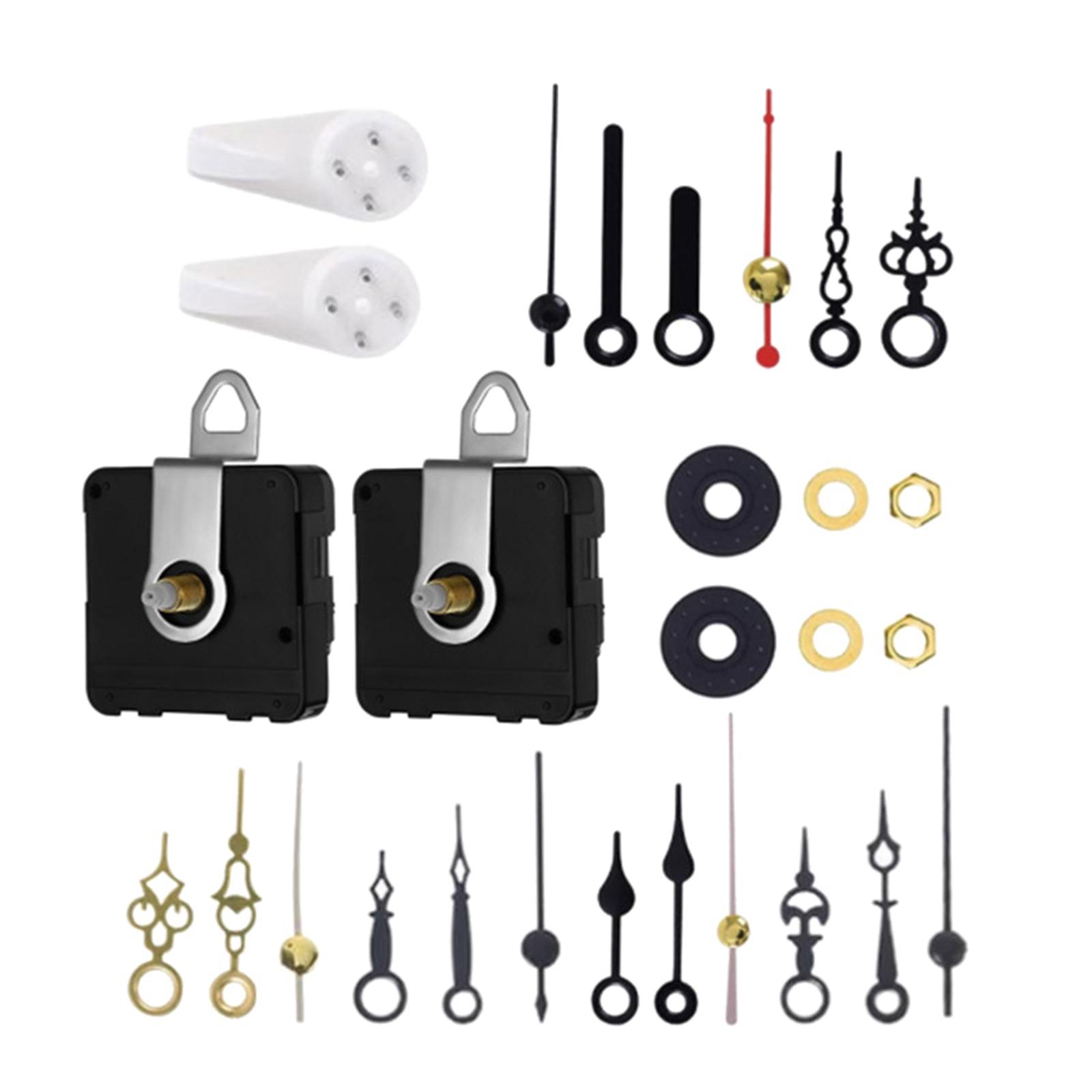 Quartz Wall Clock Movement Mechanism Silent Sweep Quartz Clock Motor Kit Repair Parts with 6 Set of Hands for School Classroom