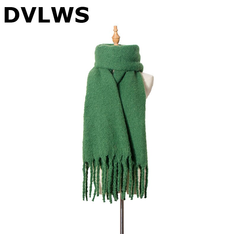 Warme Schals Herbst Und Winter Neue Stil Grob Tassled Kreis Sand Einfarbig Schal Schal von Dicken Schal Schal