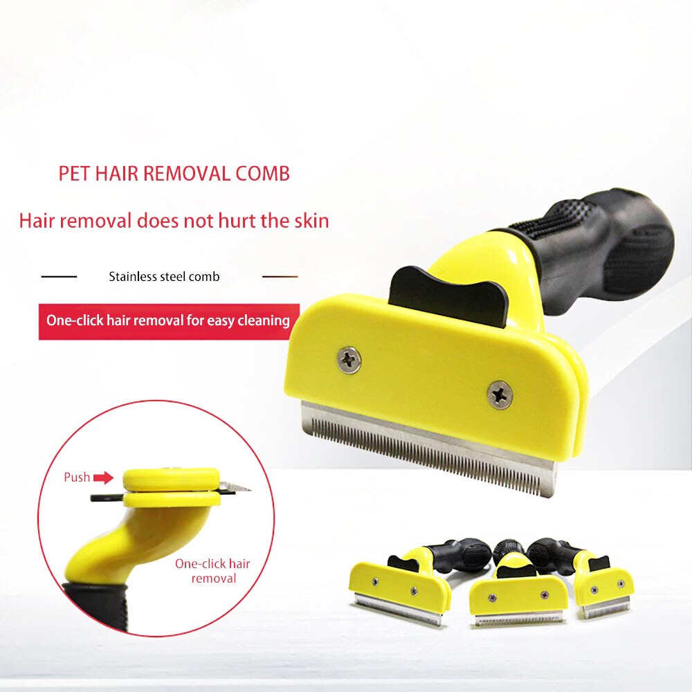 Dog Hair Removal Brush Combs Soft Handle Pet Trimmer Product Grooming Tools Supply Detachable Clipper Attachment
