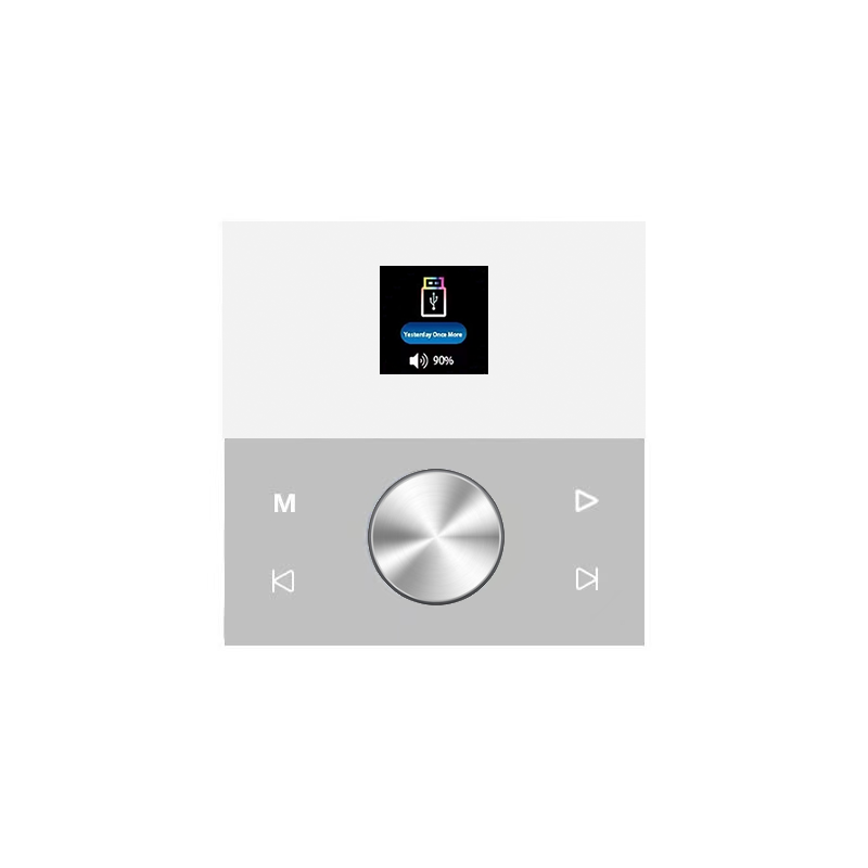 Veggmontert hjemmelydeffektforsterker 86 bluetooth-lydkontrollpanel 2 x 50w/4 x 30w bakgrunnsmusikkspillersystem: Sølv