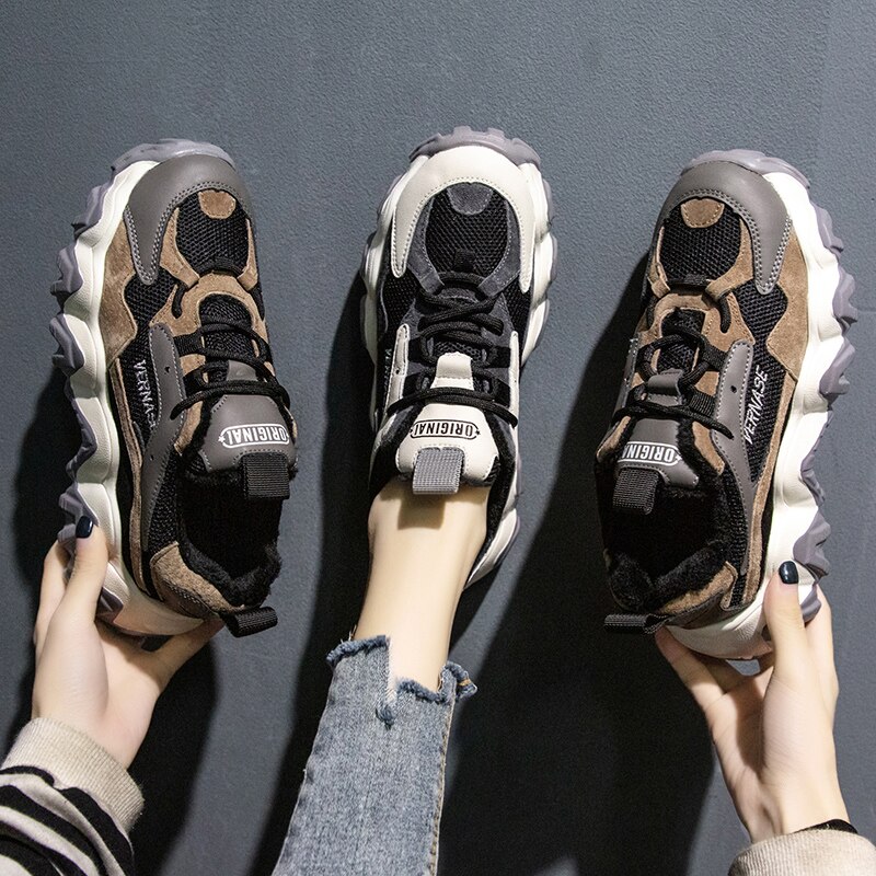 Platform forår dame sneakers kvinder sko kvindelige sorte sneakers med høj sål sko kvinder høj top chunky sneaker