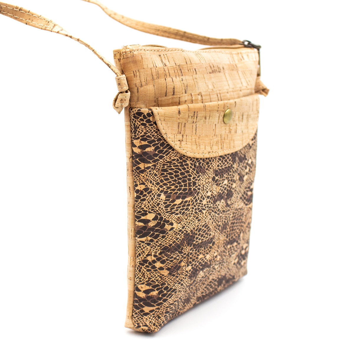 Natural cork with pattern small crossbody purse bag BAG-602