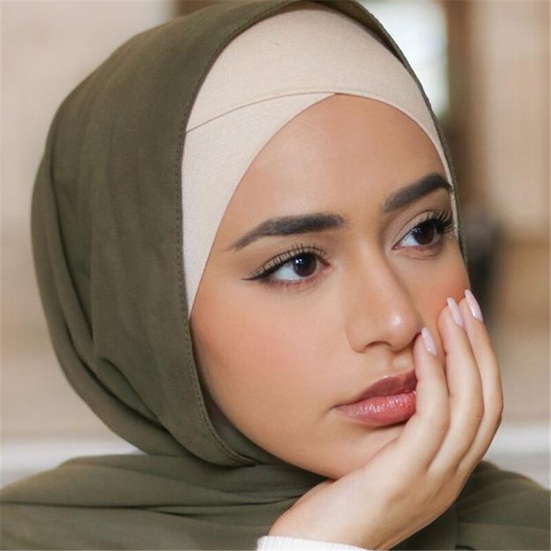 Pañuelo para la cabeza de mujer musulmana, Hijab de algodón elástico, turbante, turbante, gorro, chal, pañuelo de Islam, diadema interior, Capó