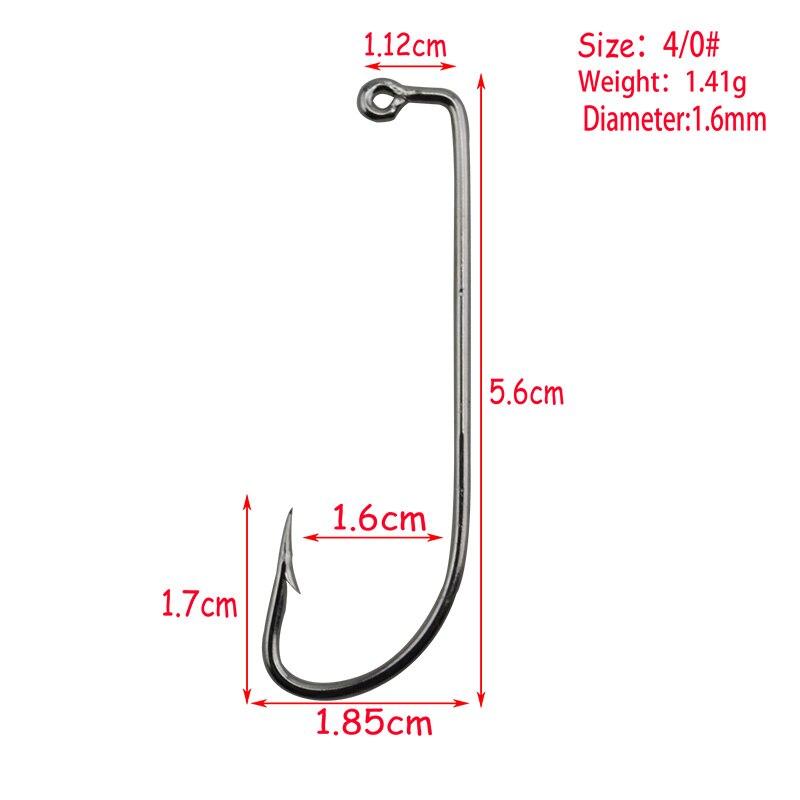 20 st/lot wdairen breda mage vevkrokar texas rigg fiske mask bete fiskekrok hav fiskeredskap båt fiske wd -065: 5