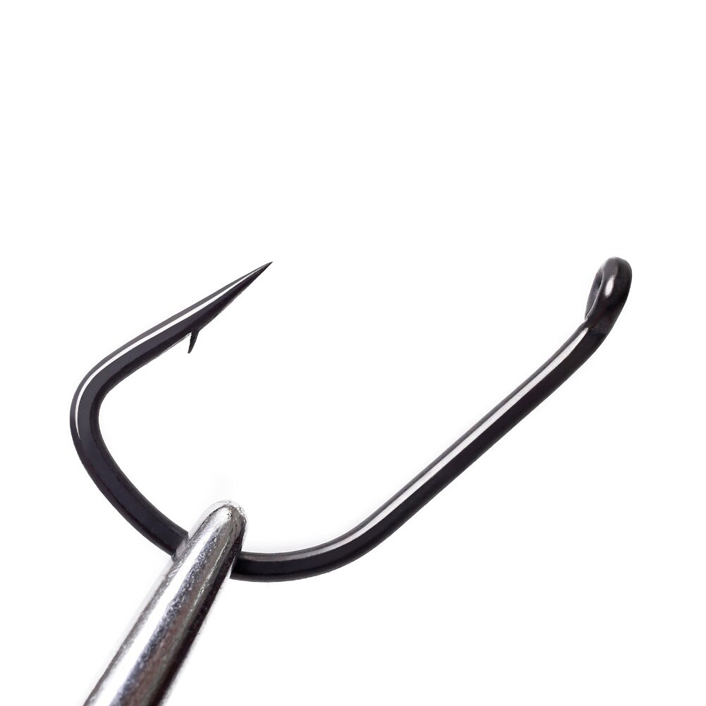 100Pcs/lot Barbed Fishing Hooks Matt Black Coated High Carbon Steel Carp Hook Wide Gape Down-turned Eyes 8 Types to Choose