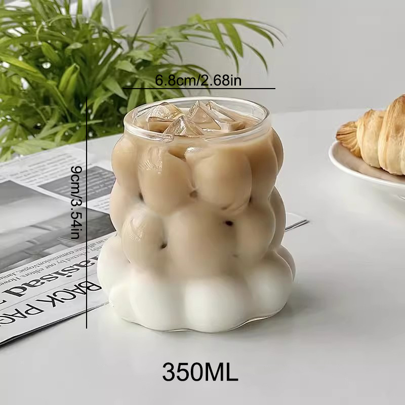 Taza de cristal Ins creativa, vaso resistente al calor, té transparente, jugo, leche, café, vasos de agua para el hogar, vasos de cóctel y cerveza: Castaño
