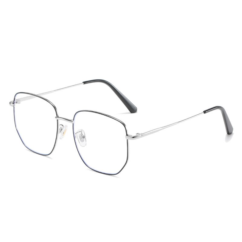 -1.0 1.5 2.0 2.5 3.0-4.5 Afgewerkt Bijziendheid Bril Vrouwen Mannen Metalen Onregelmatige Brillen Recept Bijziend Brillen: -400 / black silver