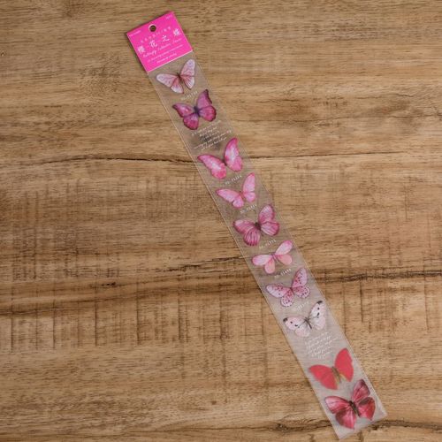 Sommerfuglesamler-serie maskering washi tape retro dekorativt selvklæbende tape gør-det-selv scrapbog klistermærke etiket papirvarer: 01