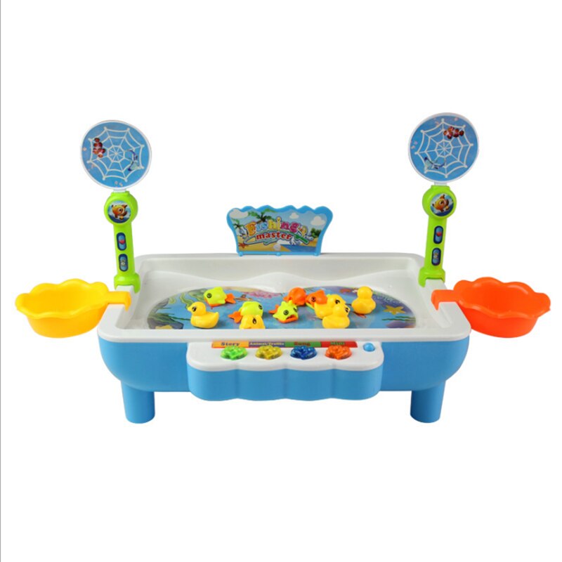 Elektrische magnetischen angeln spielzeug km68016 kinder spielzeug mit musik lichter pädagogisches kinder spielzeug: Blue and white