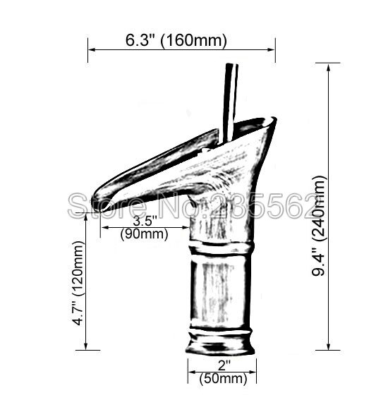 Zwarte Olie Gewreven Messing Eengreeps Waterval Badkamer Wastafel Kraan Badrandcombinaties Badkamer Wastafel Mengkraan Kranen Lnf091