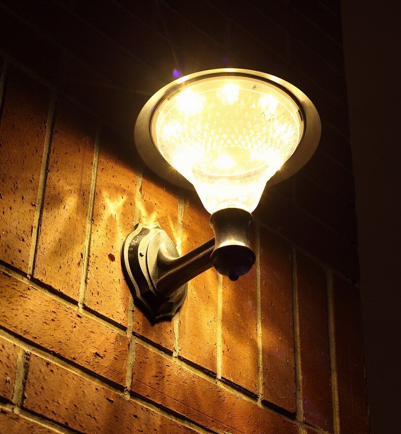 Luz solar LED TRANSCTEGO 24, paneles solares, lámpara de pared para jardín, exterior, resistente al agua, luminaria para jardín, calle, porche