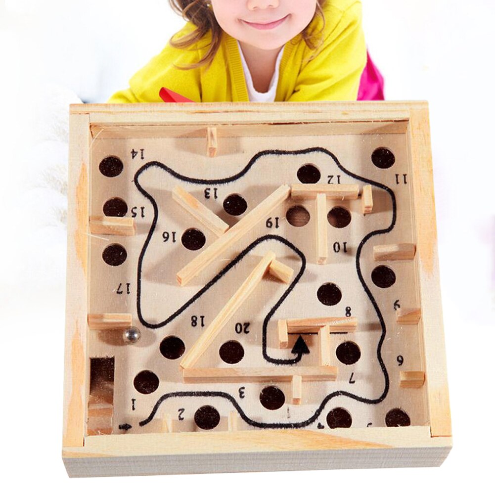 Reizen Vierkante Ambachten Houten Doolhof Board Game Kids Toy Labyrinth Educatief Kind Ontwikkeling Draagbare Intelligentie