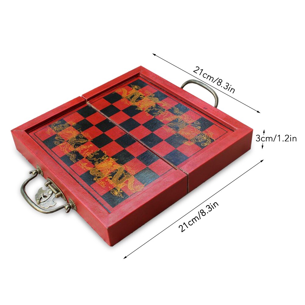 Wooden Chess International Chess Set Terracotta Warriors Chess Pieces Chess Game Christmas for Adult Children Game