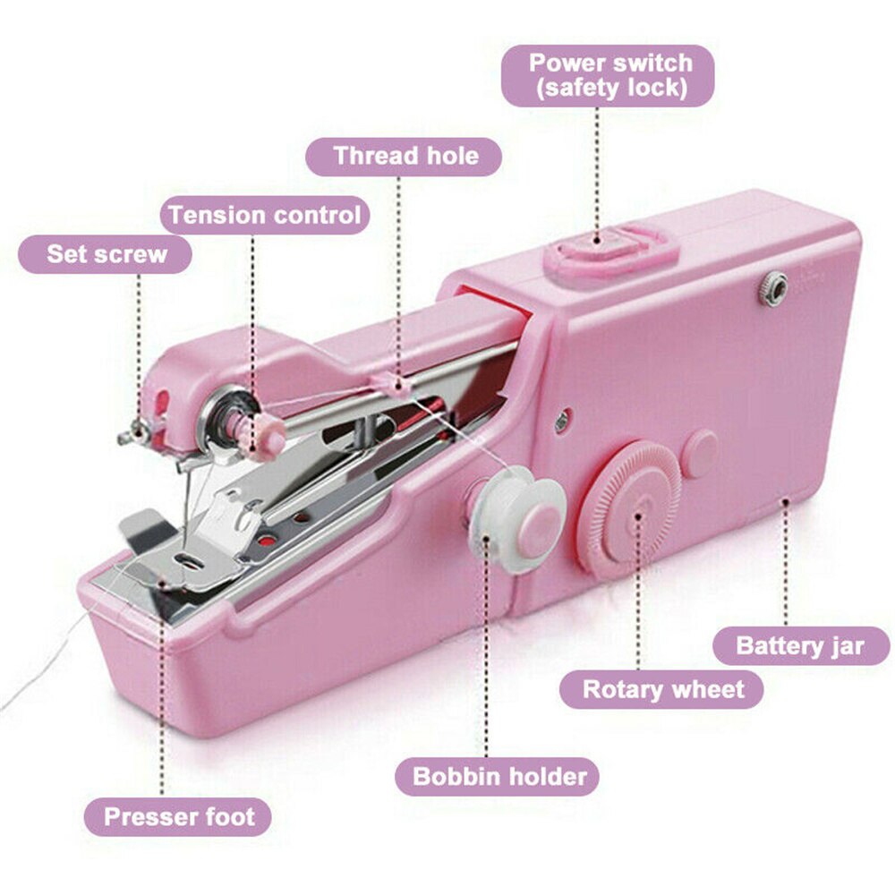 Portable Hand Sewing Machine Mini Electric Stitch Household Cordless Needlework Set For Repairs Diy Clothes Stitchin Sew Tools