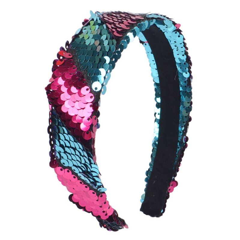 Lentejuelas sirena brillo lentejuelas deporte diademas para chicas antideslizante brillante pelo Hairband accesorios de estilo