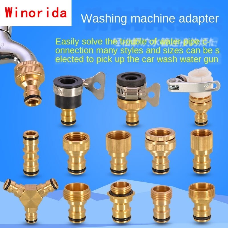 Washing Machine Kitchen Basin Faucet Connector Water Pipe Car Wash Water Hose Transfer Interface Mouth Nipple Accessories