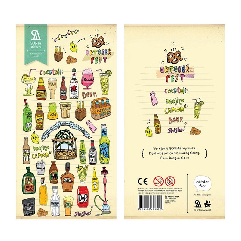 Sonia Fest octubre cerveza cóctel diario Deco pegatinas de la taza de la botella de la Corte morir bricolaje álbum de recortes papel Material Hobby de La etiqueta engomada