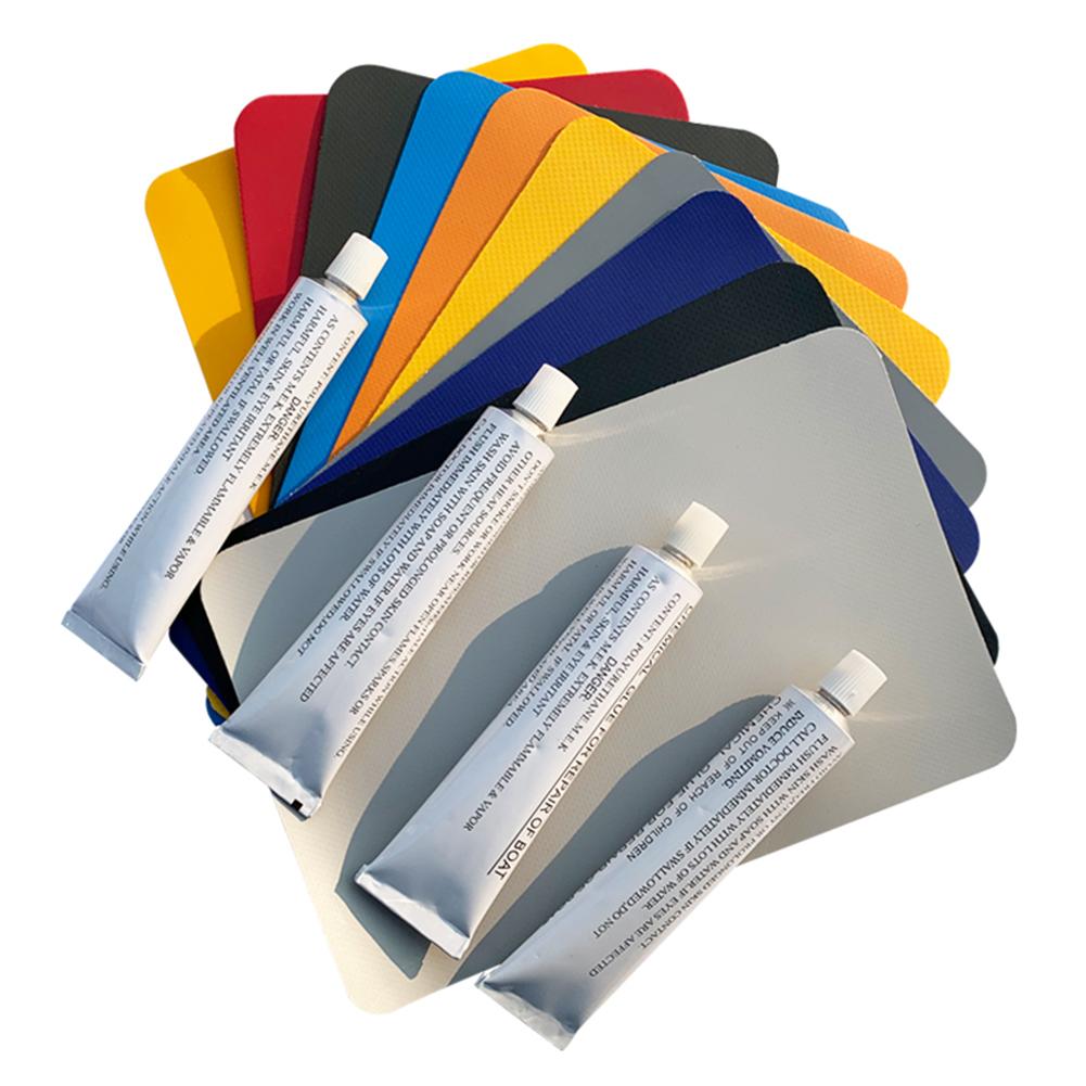 Pvc Lijm 9 Pcs Pvs Patch Reparatie Kits Met Lijm Borstel Voor Kajaks Opblaasbare Vlotten Zwembad