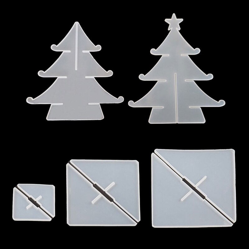 3-Tier Christmas Tree Cake Stand Tray Epoxy Resin Mold Fruit Tray Silicone Mould Christmas Year Decorations